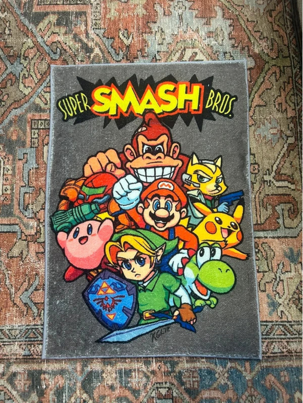 Super Mario Bros area rug 32x22in